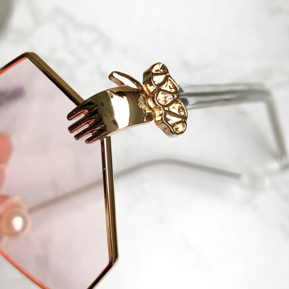 Fashion Oversized Sunglasses Pearls Nose Pads - Picture 4 of 6